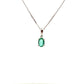 9ct White Gold Oval Emerald 6x4mm Pendant