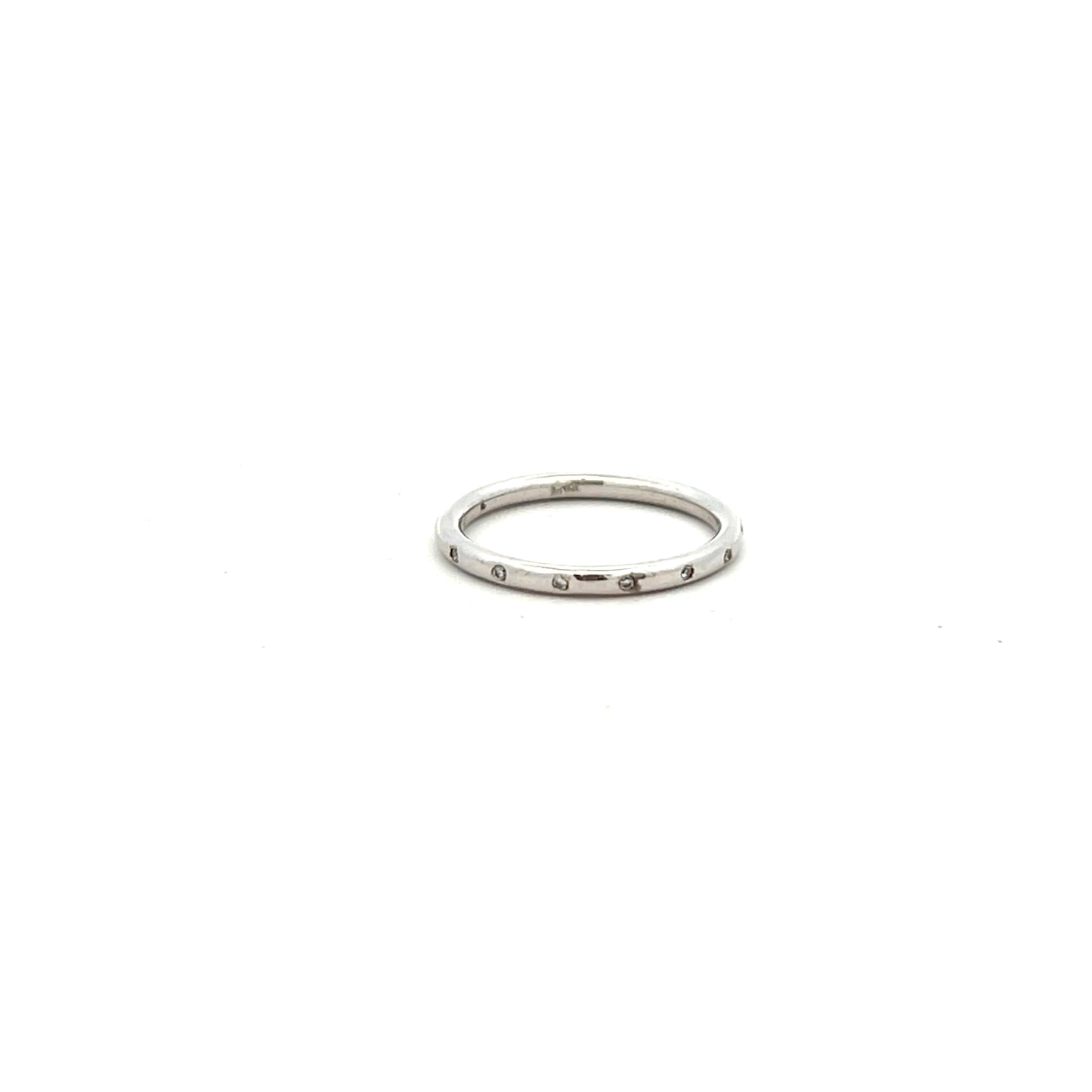 18ct White Gold Narrow Brilliant Cut Diamond Ring Size N