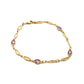 9ct Yellow Gold Oval Amethyst Bracelet