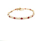 9ct Yellow Gold Ruby and Diamond Bar Bracelet