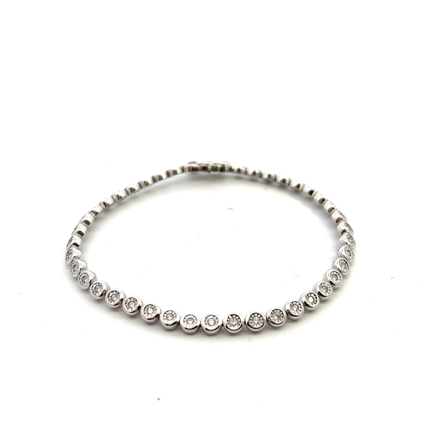 9ct White Gold 0.50ct Diamond Line Bracelet