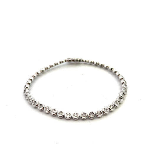 9ct White Gold 0.50ct Diamond Line Bracelet