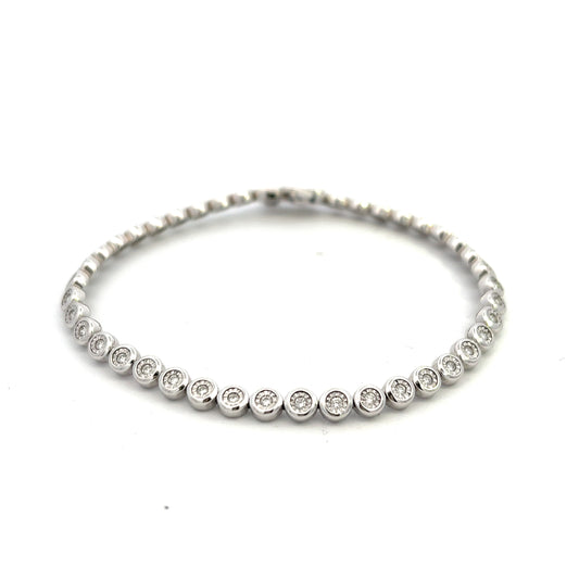 9ct White Gold 0.50ct Diamond Line Bracelet