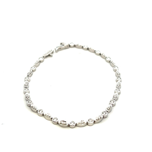9ct White Gold 1.00ct Diamond Bracelet