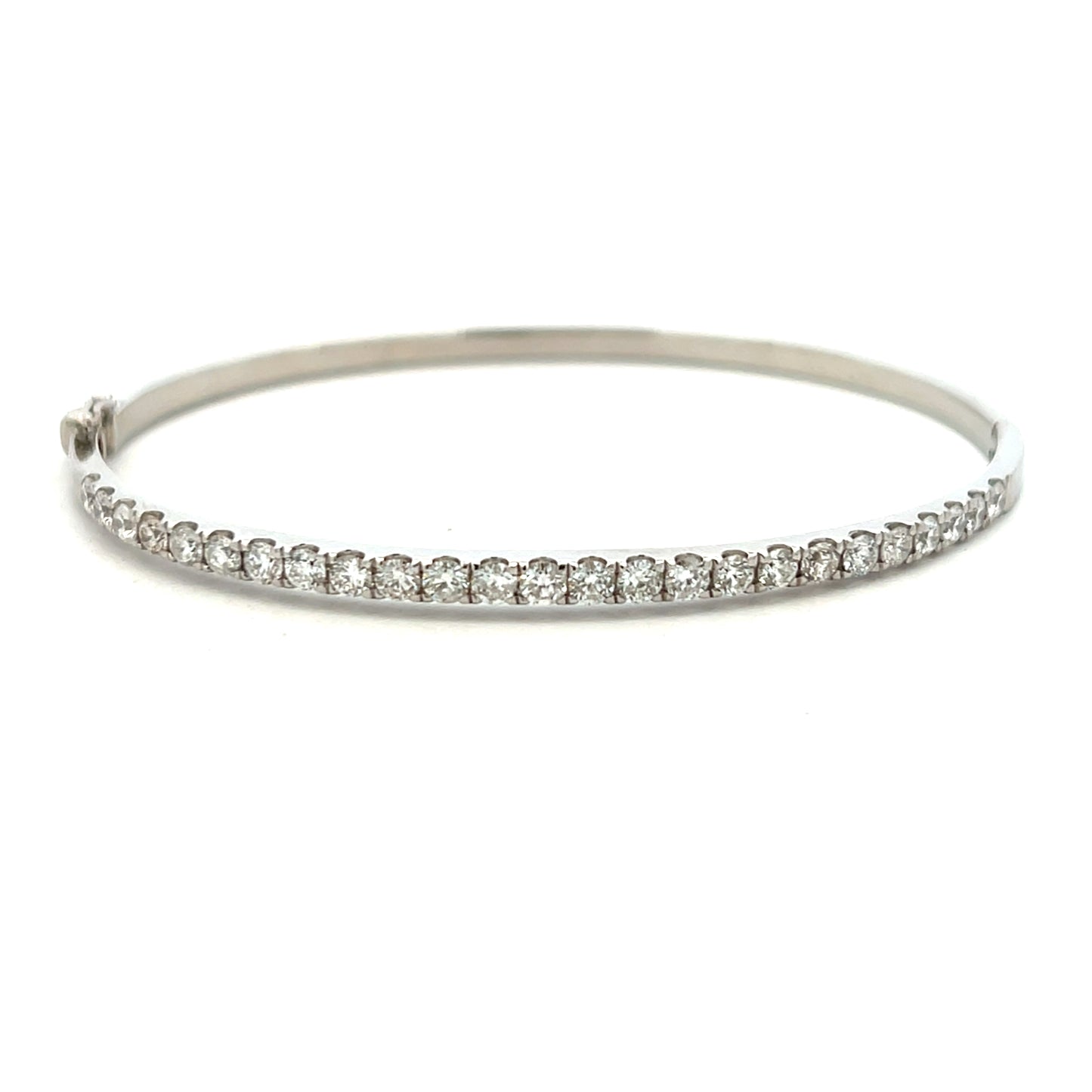 Platinum 25 Brilliant Cut Diamonds Hinged Bangle