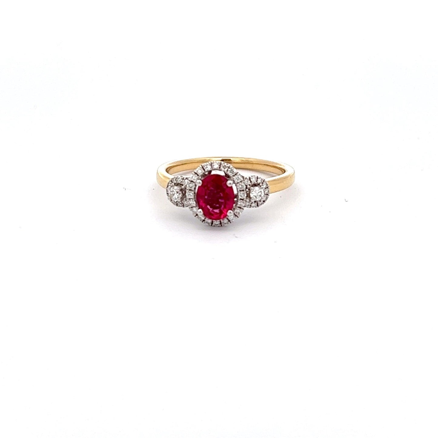 18ct Yellow Gold Ruby and Diamond Ring