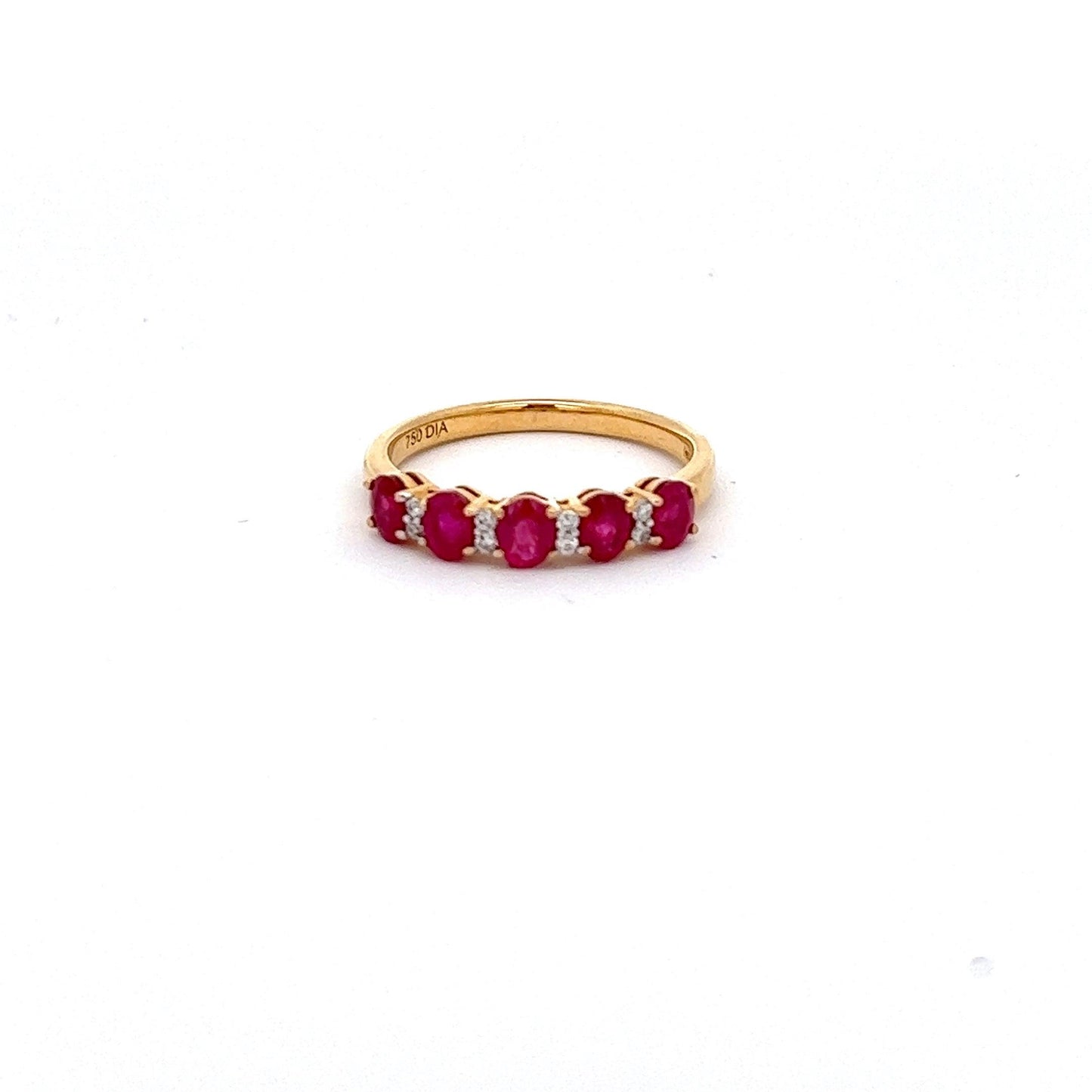 18ct Yellow Gold Ruby and Diamond Ring