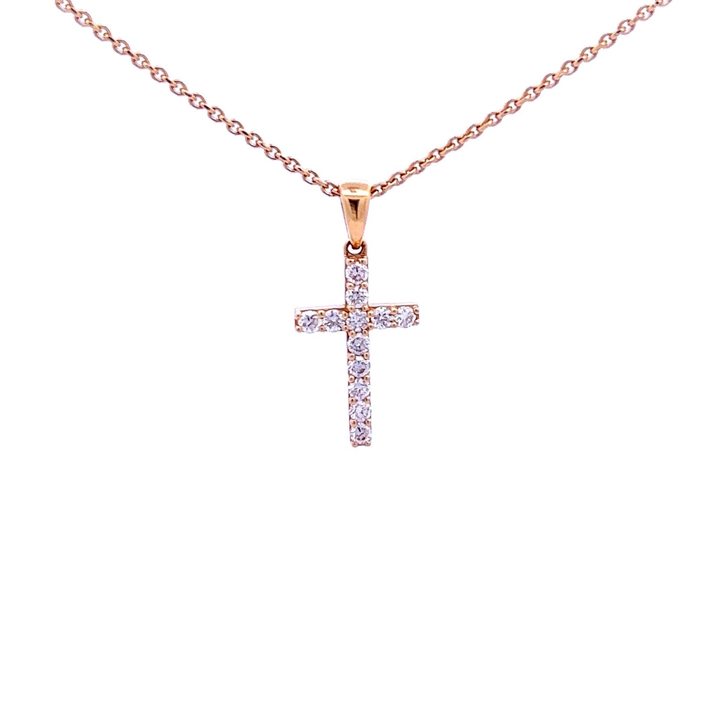 18ct Yellow Gold Diamond Cross Pendant