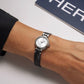 Herbelin Lady  Stainless Steel and Black Leather 22mm Watch 17312AP12