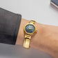 Herbelin Lady H Dame Black Dial Yellow Gold Plated Bangle Watch 17312BMP1N49
