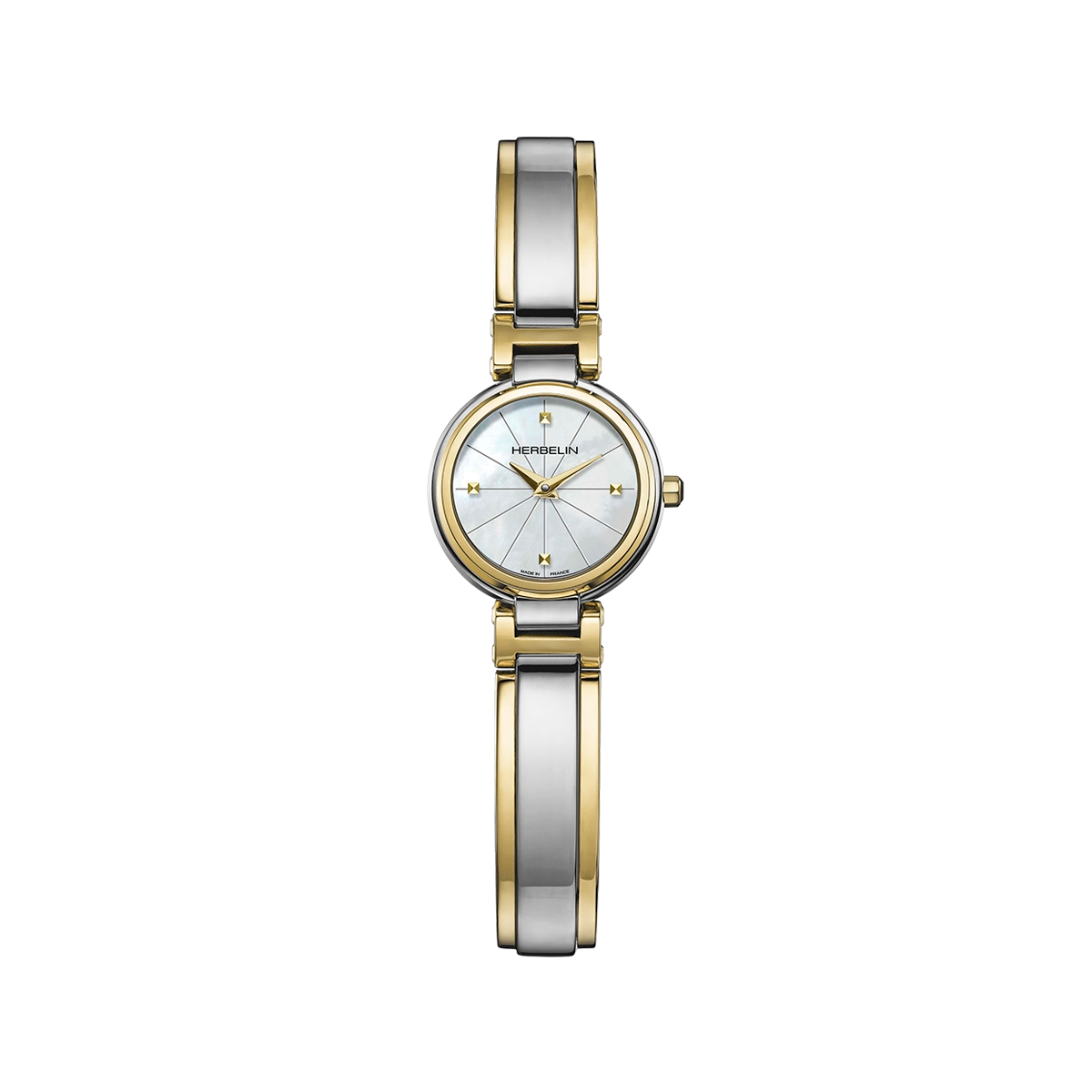 Herbelin Two Colour Lady H Dame Bangle Watch 17312BMT1N19