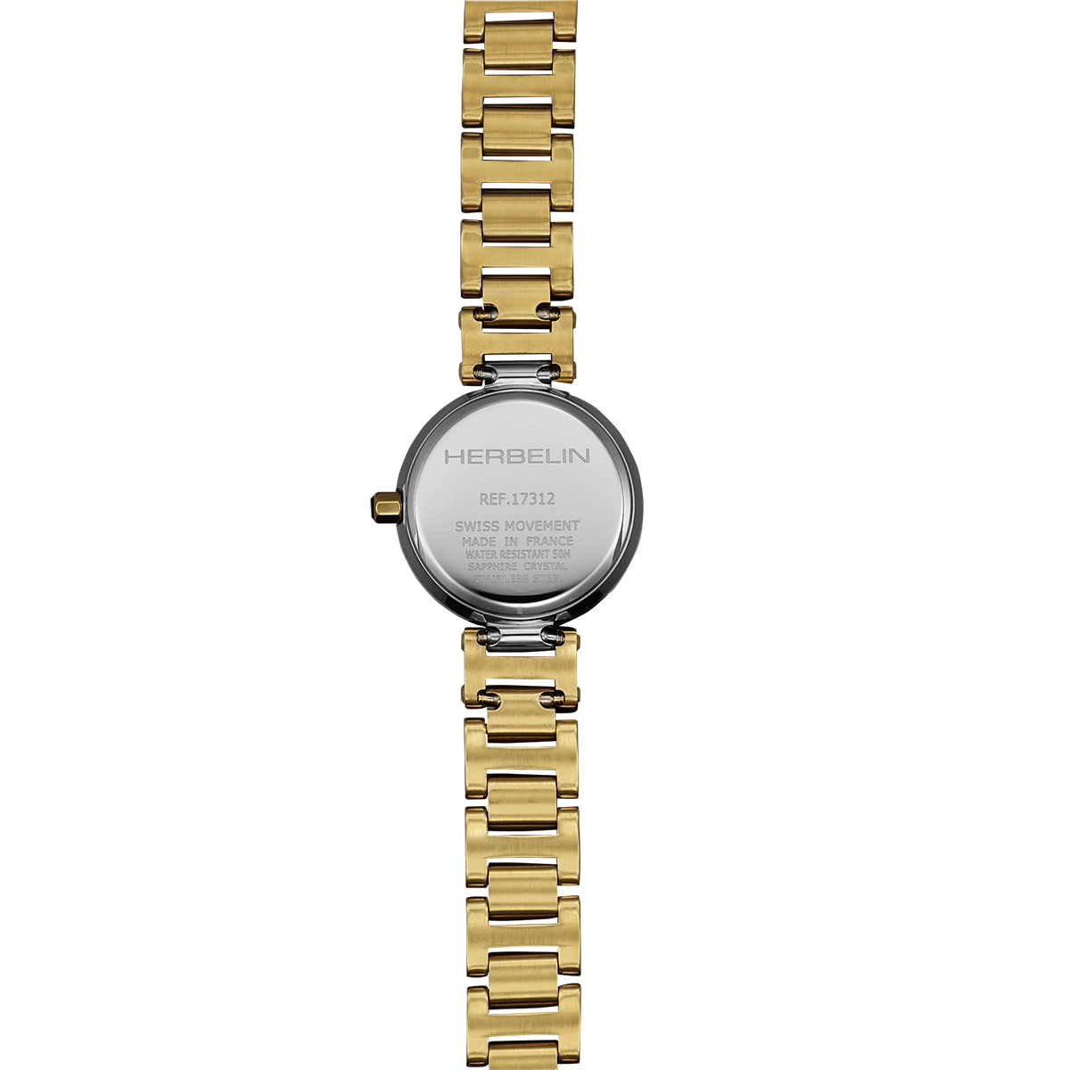 Herbelin Lady H Quartz White Mother of Pearl Two Tone Bracelet Watch 17312BT1N19
