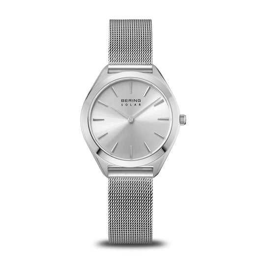 Bering Stainless Steel Round Diamond Dot Dial Mesh Bracelet Watch 17331-000