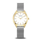 Bering Solar Round White Dial Two Colour Mesh Bracelet Watch 17331-010