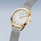 Bering Solar Round White Dial Two Colour Mesh Bracelet Watch 17331-010