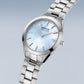 Bering Solar Round Blue Mother of Pearl Dial Steel Links Bracelet Watch 17331-707