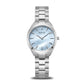 Bering Solar Round Blue Mother of Pearl Dial Steel Links Bracelet Watch 17331-707