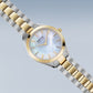 Bering Solar Round Mother of Pearl Dial Two Colour Links Bracelet Watch 17331-710