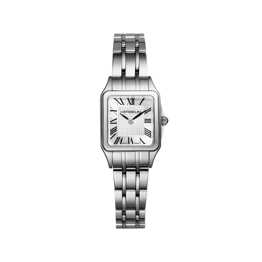 Herbelin Luna Mini Quartz Square Dial Stainless Steel Bracelet Watch 17407B08