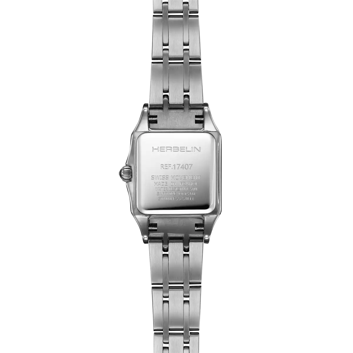 Herbelin Luna Mini Quartz Square Dial Stainless Steel Bracelet Watch 17407B08
