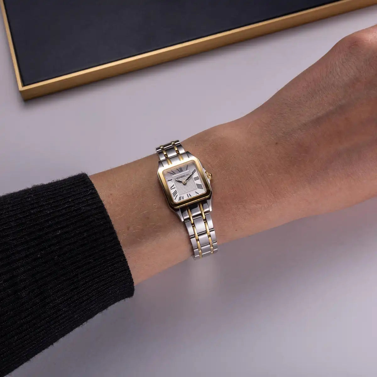 Herbelin Bi-Metal Square Roman Numeral Dial Mini Luna Bracelet 17407BT08