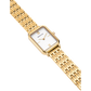 Bering Rectangular White Dial Yellow Gold Plated Case and Links Bracelet