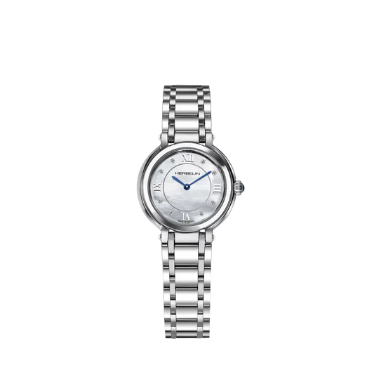 Herbelin Galet Mother Of Pearl Diamond Dial Steel Bracelet Watch 17430B59