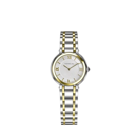 Herbelin Galet Sunburst Dial Bi-Metal Bracelet Watch 17430BT28