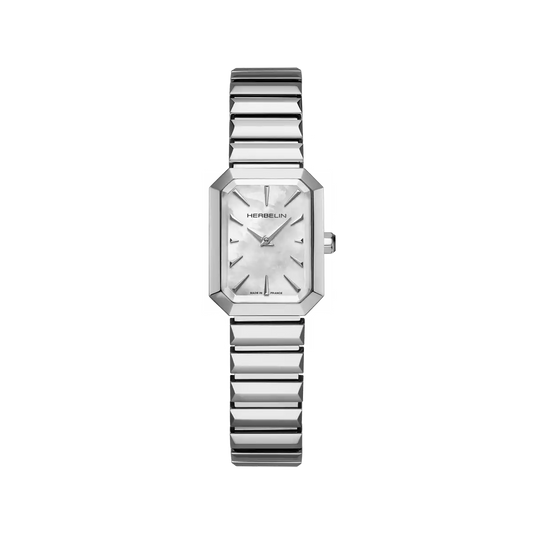 Herbelin Steel Octogone Mother of Pearl Dial Bracelet Watch 17556B19