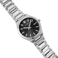 Bering Stainless Steel Black Dial Date Sunray Link Watch