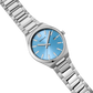 Bering Date Sunray Link 30mm Round Ice Blue Dial Steel Case and Link Bracelet 17639-707