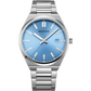 Bering Date Sunray Link 30mm Round Ice Blue Dial Steel Case and Link Bracelet 17639-707
