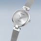 Bering Stainless Steel Round Diamond Dot Dial Mesh Bracelet Watch 17724-000