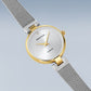 Bering Classic Round Diamond Dot Dial Bi Colour Mesh Bracelet Watch 17724-010