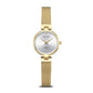 Bering Yellow Gold Plated Round Diamond Dot Dial Mesh Bracelet Watch 17724-330