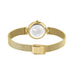 Bering Yellow Gold Plated Round Diamond Dot Dial Mesh Bracelet Watch 17724-330