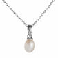 Jersey Pearl Pure White Freshwater Cultured Pearl Pendant And Chain