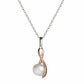 Jersey Pearl Camrose Freshwater Cultured Pearl Silver and Rose Gold Plated Pendant and Chain