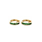9ct Yellow Gold Emerald Hinged Hoop Earrings