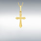 9ct Yellow Gold 10.75mm x 22.5mm Diamond Cut 'Cross' Pendant