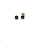 9ct Yellow Gold 5mm Amethyst Three Claw Stud Earrings