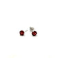 9ct White Gold 5mm Garnet Three Claw Stud Earrings
