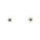 18ct Yellow Gold Emerald and Diamond Stud Earrings