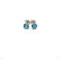 9ct White Gold 5mm Blue Topaz Three Claw Stud Earrings