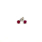 9ct White Gold 4mm Ruby Three Claw Stud Earrings