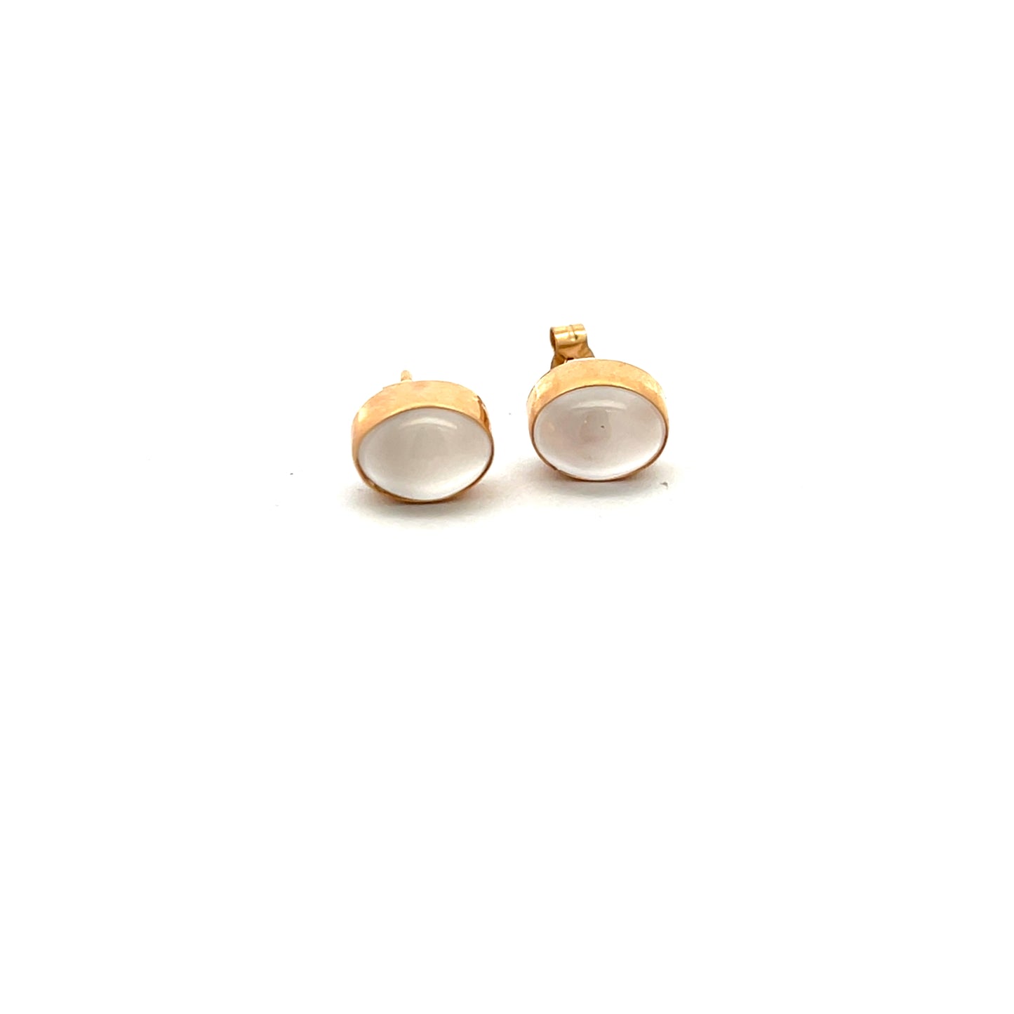 9ct Yellow Gold Oval Moonstone Stud Earrings