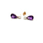 9ct Yellow Gold Freshwater Cultured Pearl and Amethyst Drop Earrings