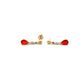 9ct Yellow Gold Pear Cut Fire Opal and Diamond Drop Earrings