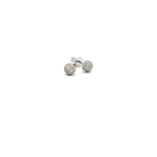 9ct White Gold 0.21ct Pave Set Diamond Stud Earrings