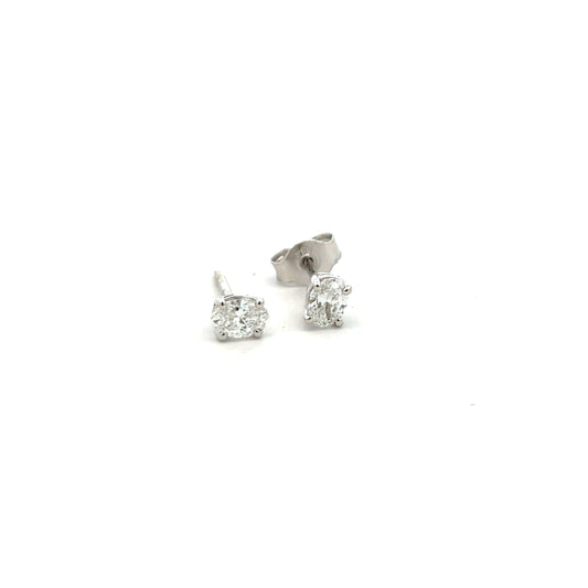 18ct White Gold Oval 0.60ct Diamond Stud Earrings